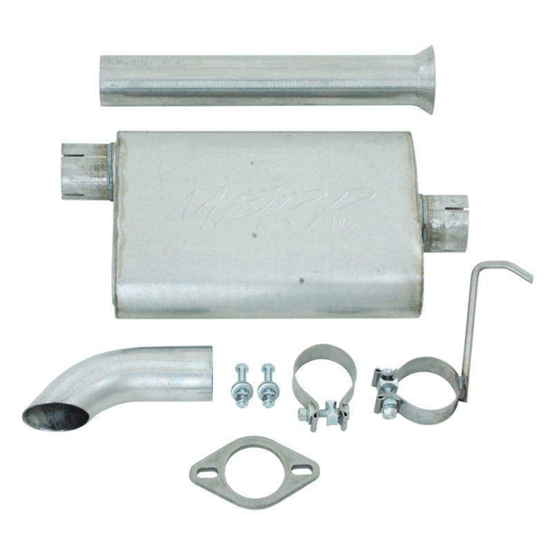 MBRP Armor Lite Series Cat Back Exhaust System for 2002-2006 Jeep Wrangler 2.5L & 4.0L - Off Road, Single Turn Down Exit