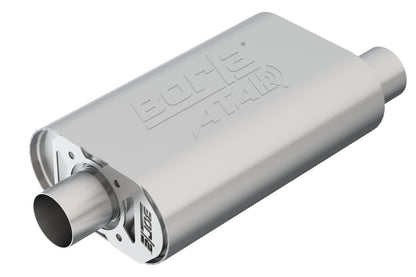 Borla CrateMuffler SBC Hot 350/383 2.5 Inch Offset/Center ATAK Sound for High-Performance Engines