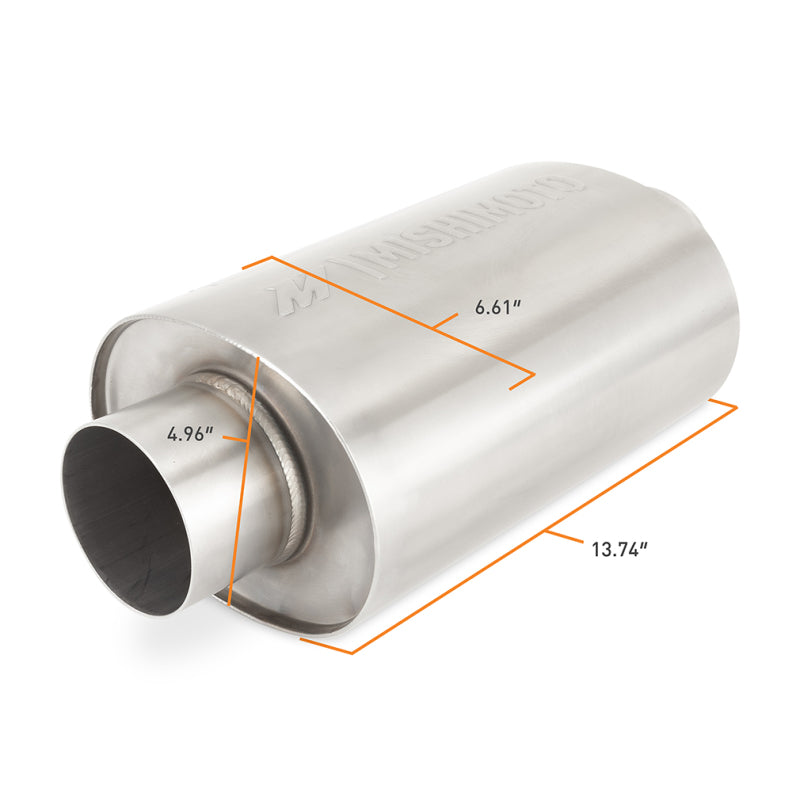 Mishimoto Universal Stainless Steel Resonator with 2.5 inch Inlet/Outlet – Brushed Finish