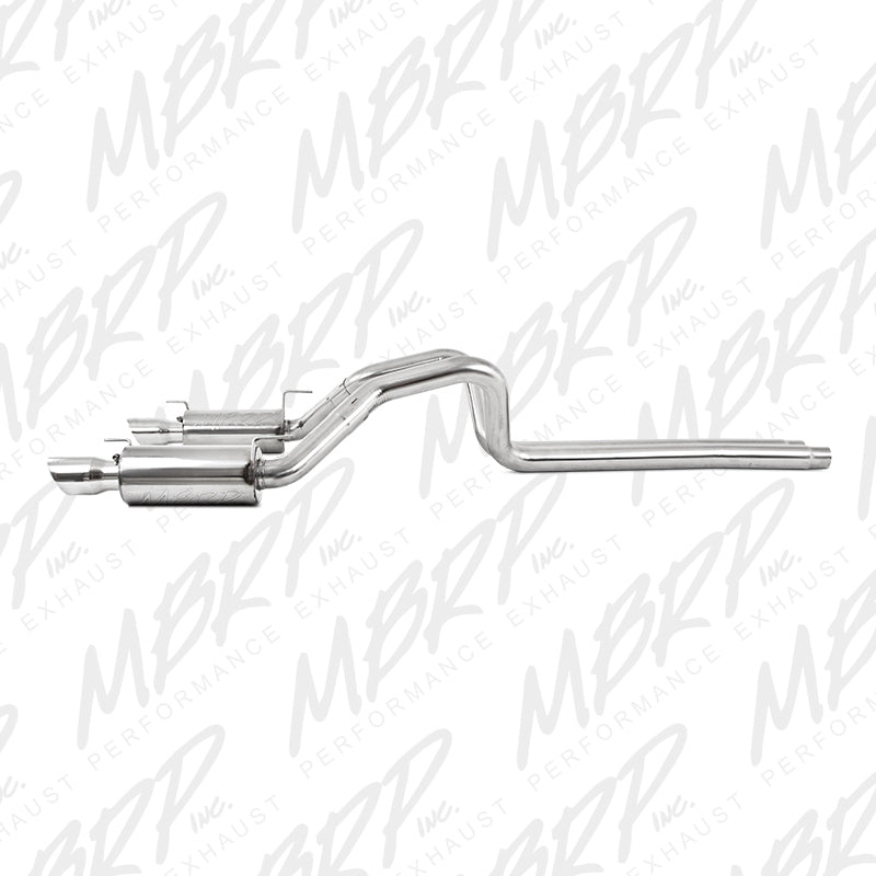 MBRP Armor Plus Series Dual Split Rear Exhaust System for 2005-2010 Ford Mustang with 4-inch Tips