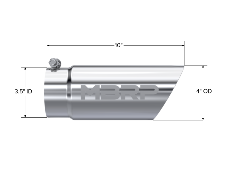 MBRP Universal Exhaust Tip 3 Inch Outer Diameter Dual Wall Angled 10 Inch Length