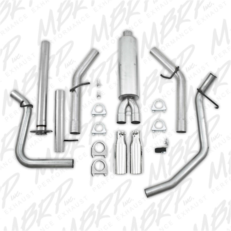 MBRP Armor Lite Series Cat Back Exhaust System for 2007-2008 Chevrolet Silverado 1500 and GMC Sierra 1500 - Dual Split Side Exit with 3.5 Inch Tips