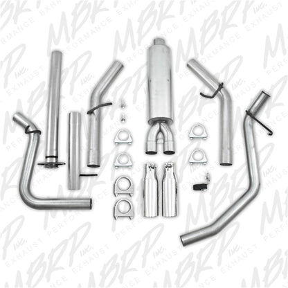 MBRP Armor Lite Series Cat Back Exhaust System for 2007-2008 Chevrolet Silverado 1500 and GMC Sierra 1500 - Dual Split Side Exit with 3.5 Inch Tips