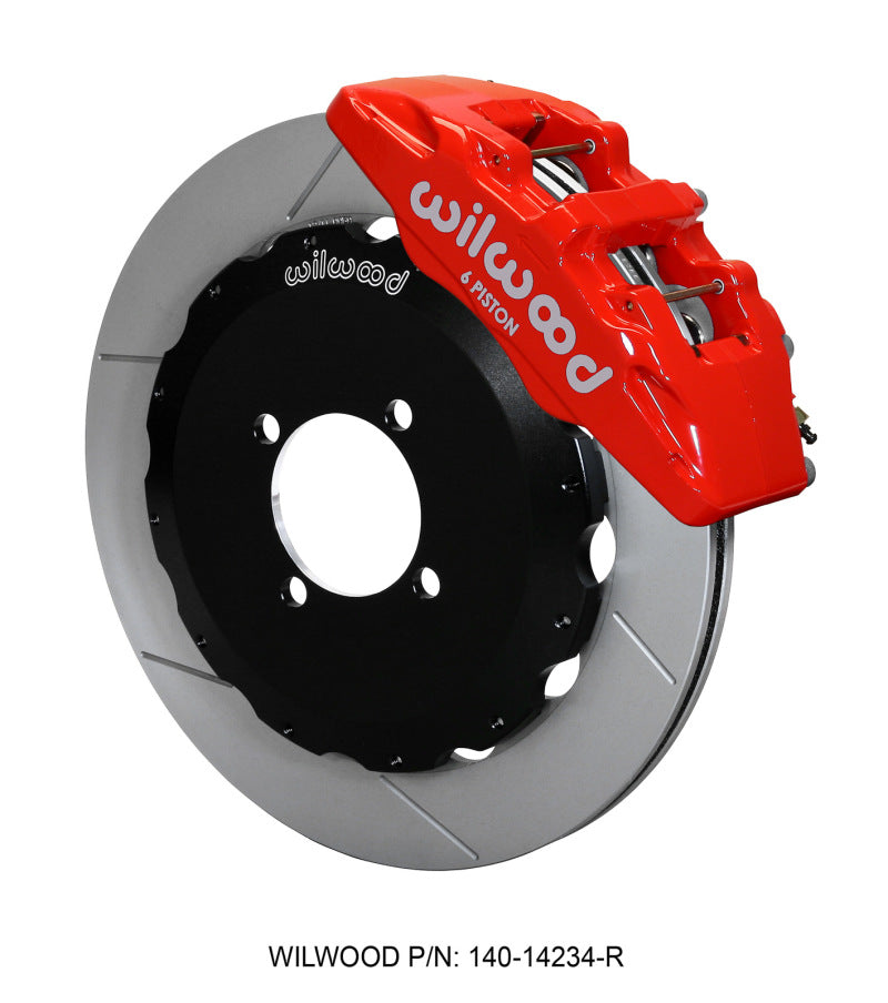 Wilwood Dynapro 6 Front Hat Kit with 12.88-inch Rotors for Mazda MX-5 Miata and Fiat 124 Spider - Red Finish