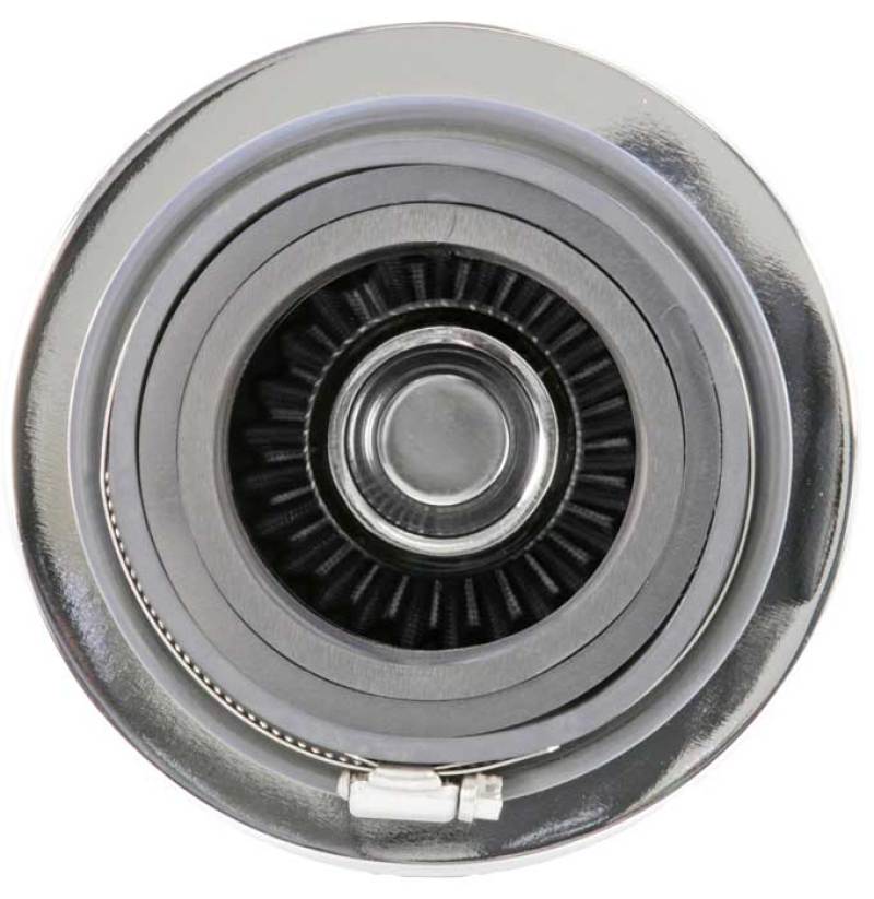 K&N Engineering Universal Chrome Round Tapered Air Filter Part RG-1001WT – 4-Inch Flange ID, 5.5-Inch Height