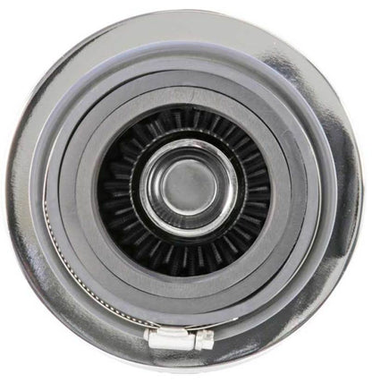 K&N Engineering Universal Chrome Round Tapered Air Filter Part RG-1001WT – 4-Inch Flange ID, 5.5-Inch Height