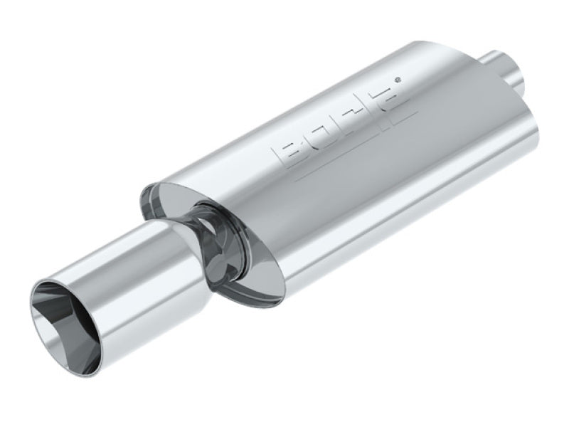 Borla Boomer Muffler Thumper Oval 2-1/4 Inch Inlet with 4-Inch Round Tip