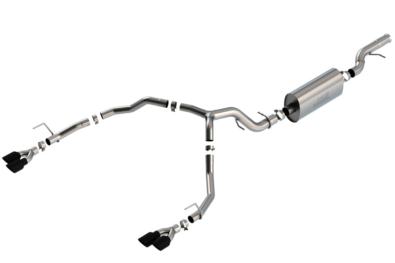 Borla 21-22 Chevrolet Tahoe & GMC Yukon 6.2L V8 Touring Cat-Back Exhaust System with Black Chrome Tips