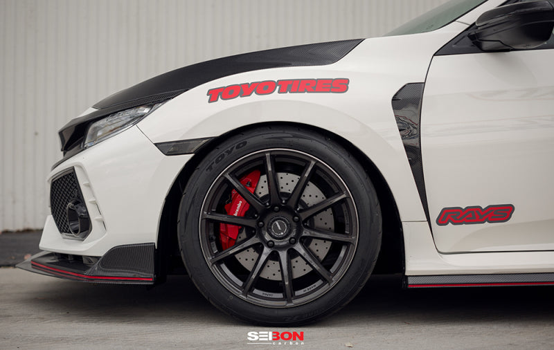 Seibon Carbon Fiber Fender Ducts for 2017-2020 Honda Civic Type R – Lightweight and Heat-Extracting