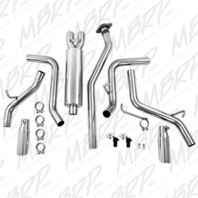 MBRP Armor Plus Series Cat Back Exhaust System for Chevrolet Silverado and GMC Sierra 1500 (2003-2007) with Dual Split Side Exit and 3.5-inch Tips