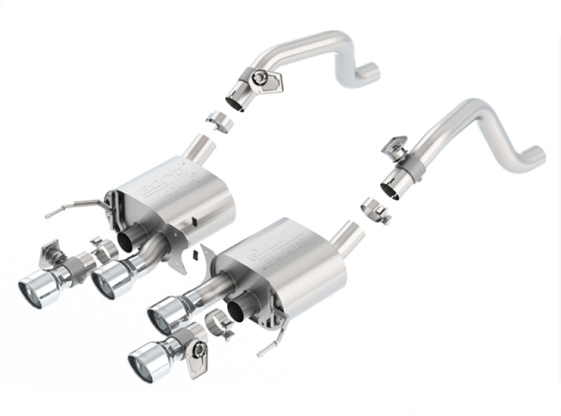 Borla ATAK Axle-Back Exhaust System for Chevrolet Corvette C7 6.2L V8 with NPP Valves and AFM - Polished T-304 Stainless Steel Tips