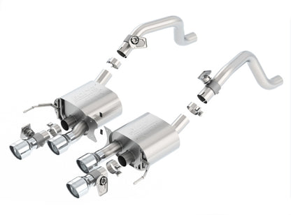 Borla ATAK Axle-Back Exhaust System for Chevrolet Corvette C7 6.2L V8 with NPP Valves and AFM - Polished T-304 Stainless Steel Tips
