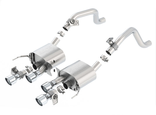Borla ATAK Axle-Back Exhaust System for Chevrolet Corvette C7 6.2L V8 with NPP Valves and AFM - Polished T-304 Stainless Steel Tips