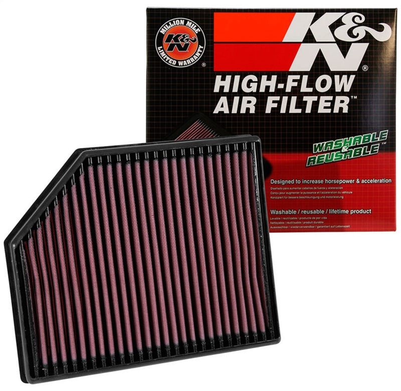 K&N Engineering 33-3065 High-Flow Reusable Air Filter for Volvo XC90 and S90