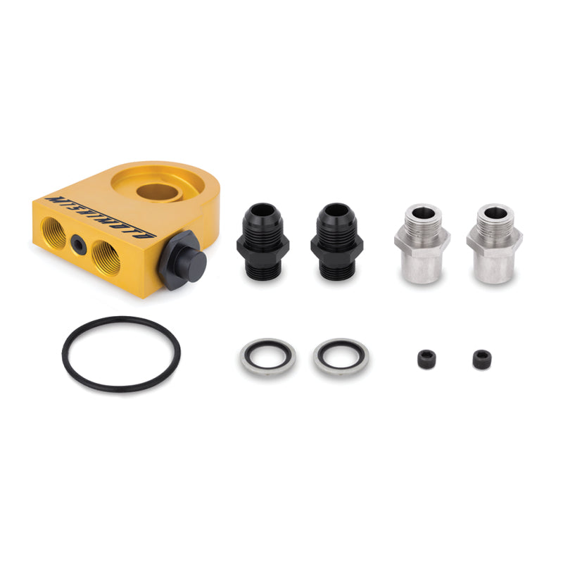 Mishimoto Universal Thermostatic Oil Cooler Kit 13-Row Silver - Part Number MMOC-U13TSL