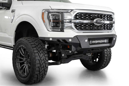 Addictive Desert Designs Black Label Front Bumper for Ford F-150 2021-2022 – Satin Black with 20-Inch LED Light Bar Mount