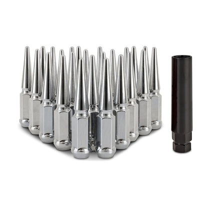 Mishimoto Steel Spiked Lug Nuts M12 x 1.5 – Chrome, 24-Piece Set