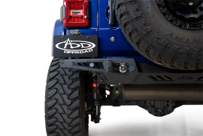 Addictive Desert Designs Jeep Wrangler JL Stealth Fighter Rear Bumper with Cube Light Mounts and D-Ring Hardware