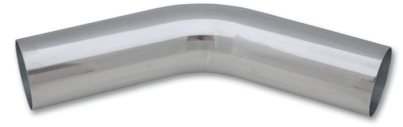 Vibrant 3.25 Inch O.D. Aluminum Tubing with 45 Degree Bend, 3.25 Inch Centerline Radius, 5 Inch Leg Length