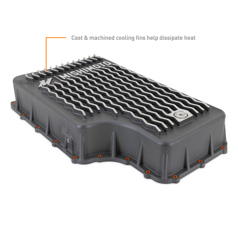 Mishimoto Aluminum Transmission Pan for Ford 6.7L Powerstroke (2011-2019) – Cast Aluminum, Gunmetal Gray