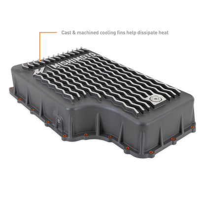 Mishimoto Aluminum Transmission Pan for Ford 6.7L Powerstroke (2011-2019) – Cast Aluminum, Gunmetal Gray