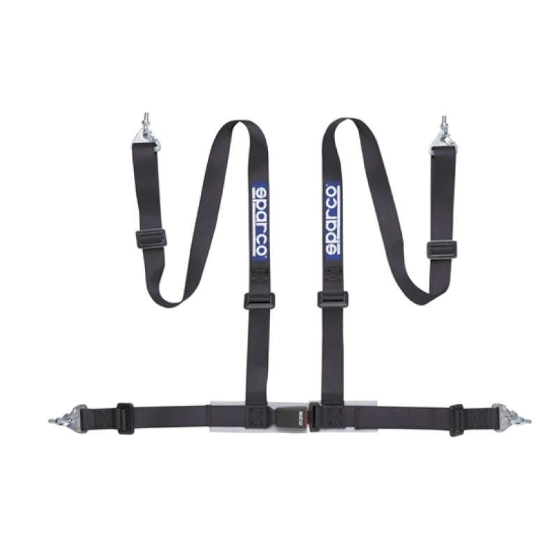 Sparco 04604BM1NR 2-Inch Black 4-Point Snap-In Racing Seat Belt for Automotive Safety