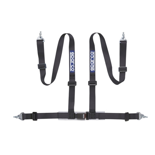 Sparco 04604BM1NR 2-Inch Black 4-Point Snap-In Racing Seat Belt for Automotive Safety