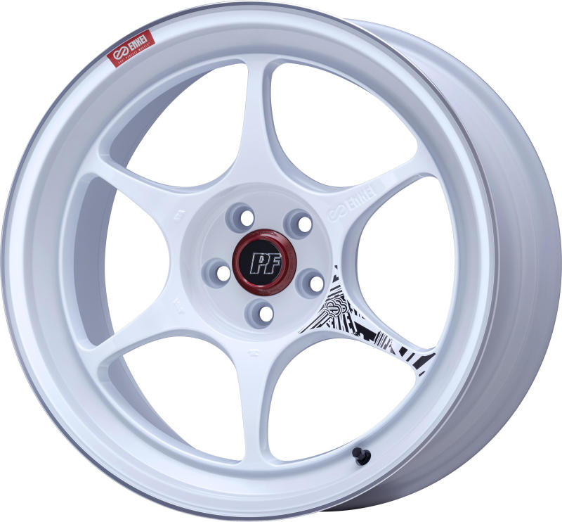 Enkei PF06 18x9.5 Inch White Machined Wheel with 5x114.3 Bolt Pattern and +27mm Offset