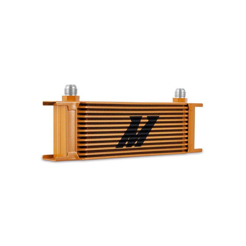 Mishimoto Universal 13-Row Oil Cooler Gold - High-Performance Engine Oil Temperature Regulation