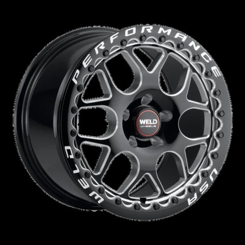Weld Solana Beadlock Wheel 17x10 inches with 5x127 Bolt Pattern, ET38 Offset, Gloss Black Finish - Part S91070075P38