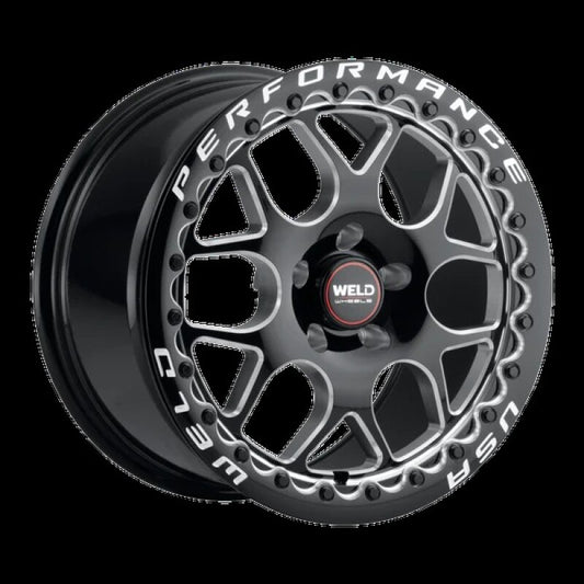 Weld Solana Beadlock Wheel 17x8 Inches with 5x114.3 Bolt Pattern - Gloss Black Finish