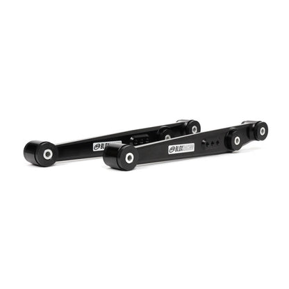 BLOX Racing V2 Billet Rear Lower Control Arms with Poly Bushings for 1996-2000 Honda Civic - Black