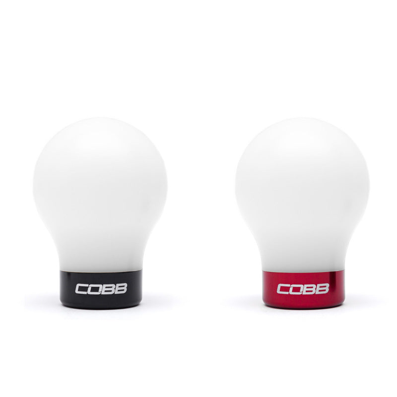 COBB Subaru 6-Speed Weighted Shift Knob - White with Red and Black Collars
