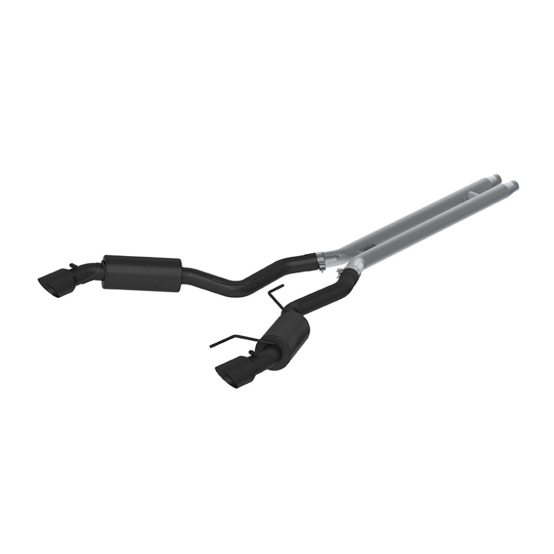 MBRP S7277BLK Armor BLK Series 3-Inch Cat Back Exhaust System for Ford Mustang GT 2015-2017 with Black Coated Finish