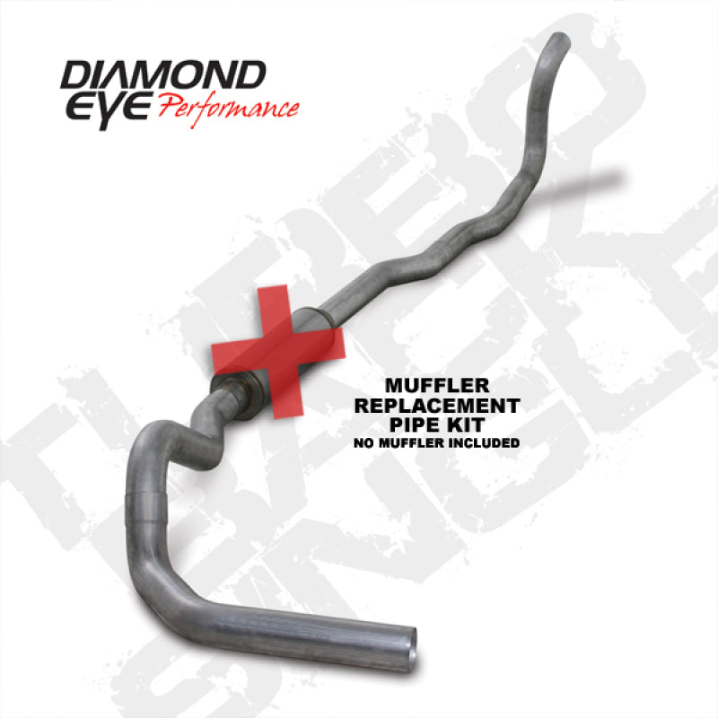 Diamond Eye Performance 4-inch Turbo Back Exhaust System Kit for 1989-1993 Dodge 5.9L Cummins 2500/3500 - Aluminized Steel
