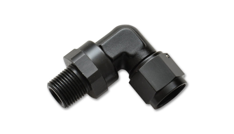 Vibrant -6AN to 3/8 inch NPT Female Swivel 90 Degree Adapter Fitting