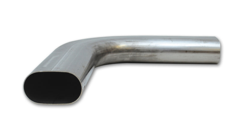 Vibrant 3-inch Oval T304 Stainless Steel 90-Degree Mandrel Bend with 6-inch Leg Lengths