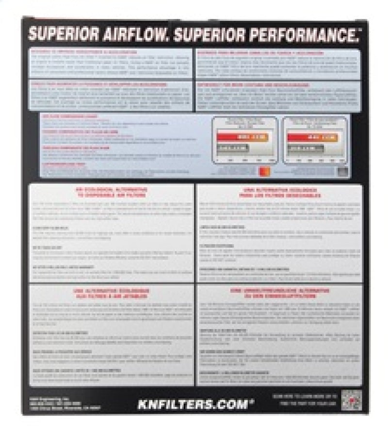 K&N Engineering 33-2434 High-Flow Drop-In Air Filter for Chevrolet Camaro 3.6L & 6.2L