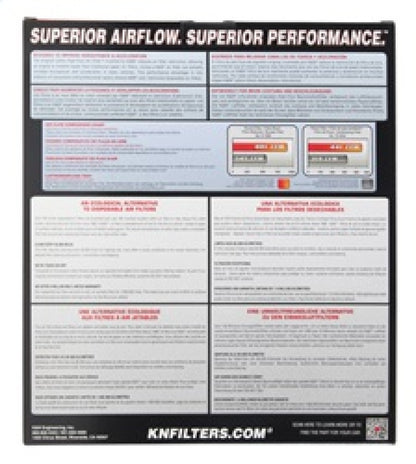 K&N Engineering 33-2434 High-Flow Drop-In Air Filter for Chevrolet Camaro 3.6L & 6.2L