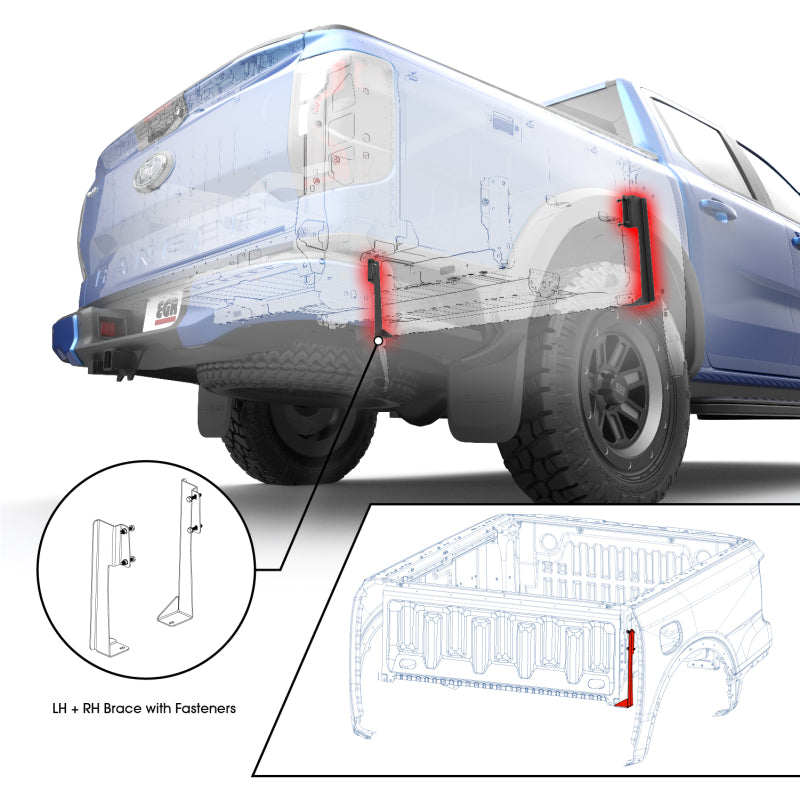 EGR J-Brace Support for 2024-2025 Ford Ranger with 5ft Bed – Reinforcement Bracket RA039842