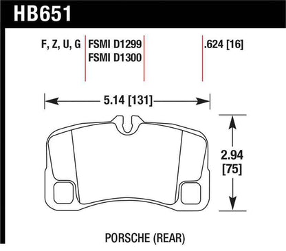 Hawk 07-08 Porsche 911 Turbo/911 GT3/911 GT3 CUP Rear Ceramic Street Brake Pads