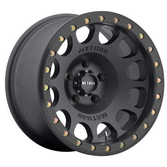 Method MR105 Beadlock 17x9 Inch Wheel with -38mm Offset – Black Finish for Off-Road Vehicles