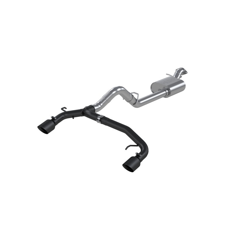 MBRP Armor BLK Series 3-Inch Cat Back Exhaust System for Ford Bronco 2021-2022 with Dual Split Rear Exit and Black Tips