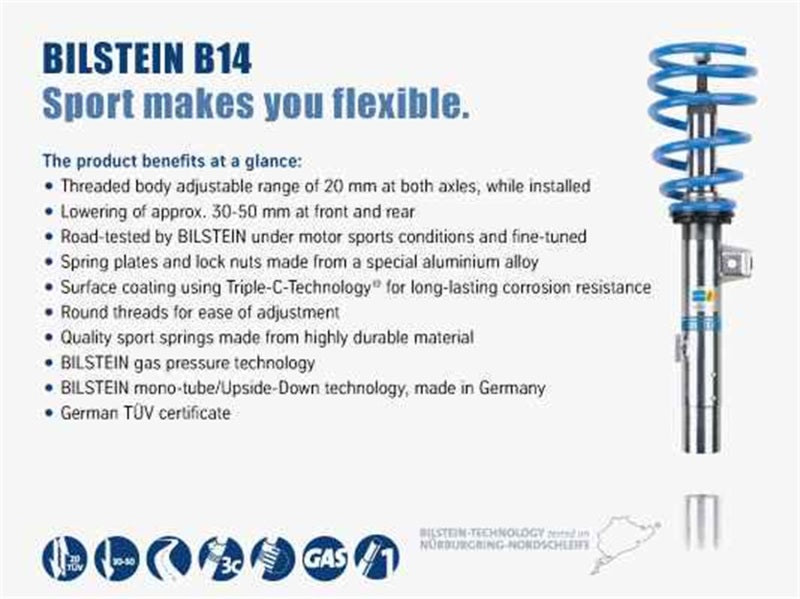 Bilstein B14 (PSS) Performance Suspension Kit for BMW 328i & 335i – Adjustable Ride Height