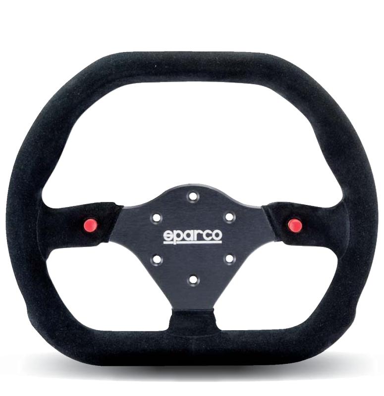 Sparco 015P310F2SN Suede Black Steering Wheel - 12.2 in Diameter, 10.2 in Width