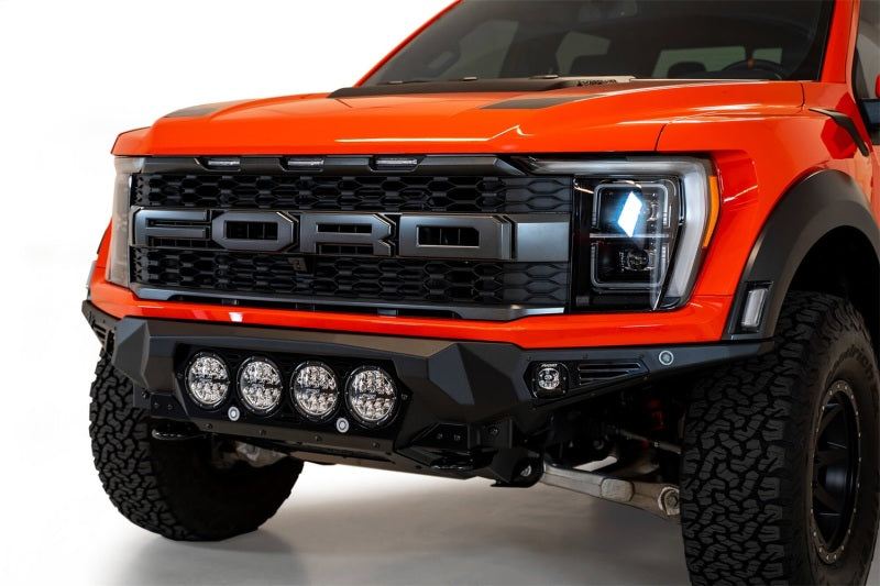 Addictive Desert Designs 2021+ Ford Raptor Bomber Front Bumper with Rigid 360 6-Inch Light Mounts