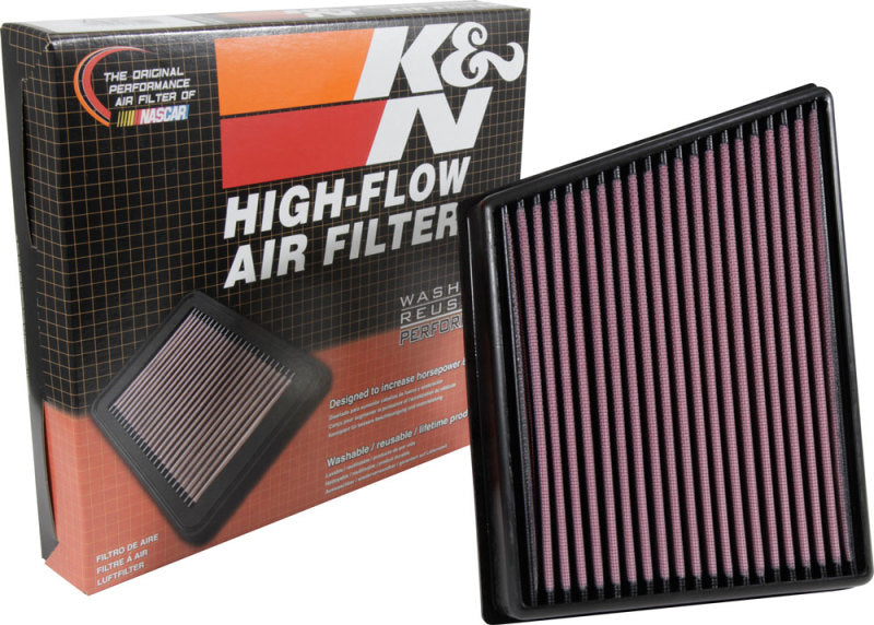 K&N Engineering 33-3075 High-Flow Air Filter for 2015-2017 Jaguar XF and F-Pace V6-3.0L