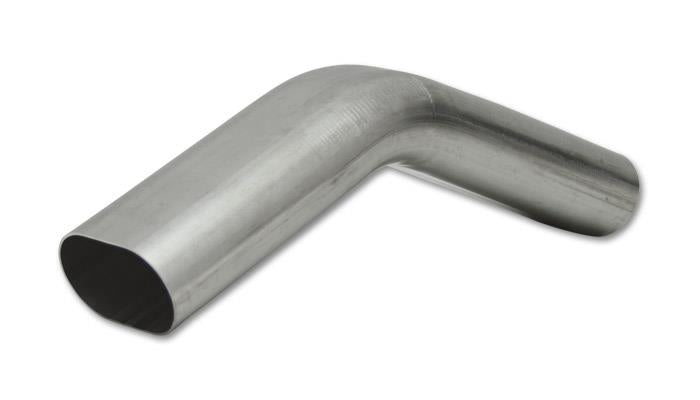 Vibrant 3 inch Oval T304 Stainless Steel 45 Degree Vertical Mandrel Bend with 6 Inch Legs