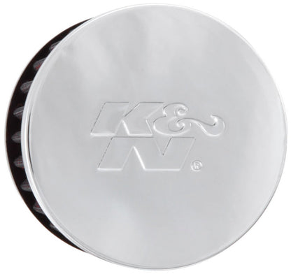 K&N Engineering 62-1440 Chrome and Black Rubber Crankcase Vent Filter – 2.5 Inch Height, 3 Inch Outer Diameter, Clamp-On Design