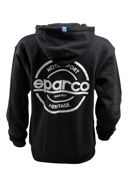 Sparco Hooded Sweatshirt S-Seal Black Large - Comfortable and Durable Automotive Apparel